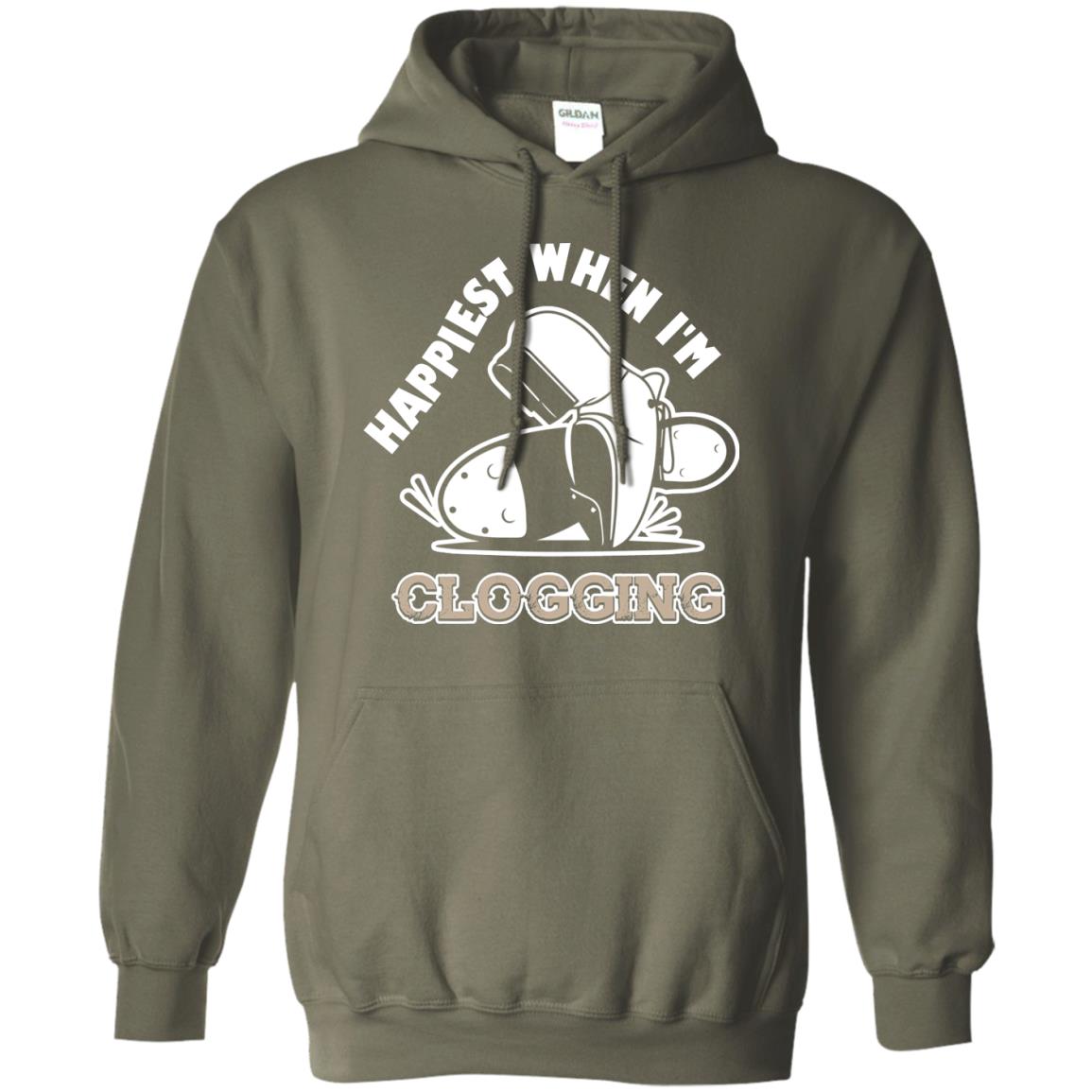 Clogger T-shirt Happiest When I'm Clogging Military Green