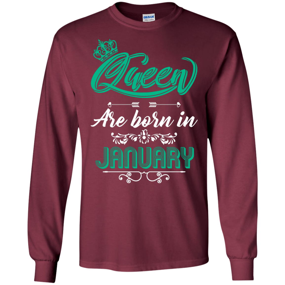 Brithday T-Shirt Queen Are Born In January Maroon