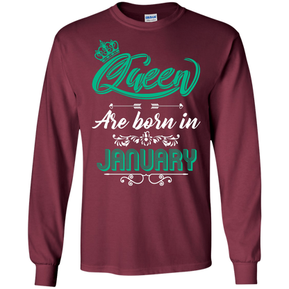 Brithday T-Shirt Queen Are Born In January Maroon