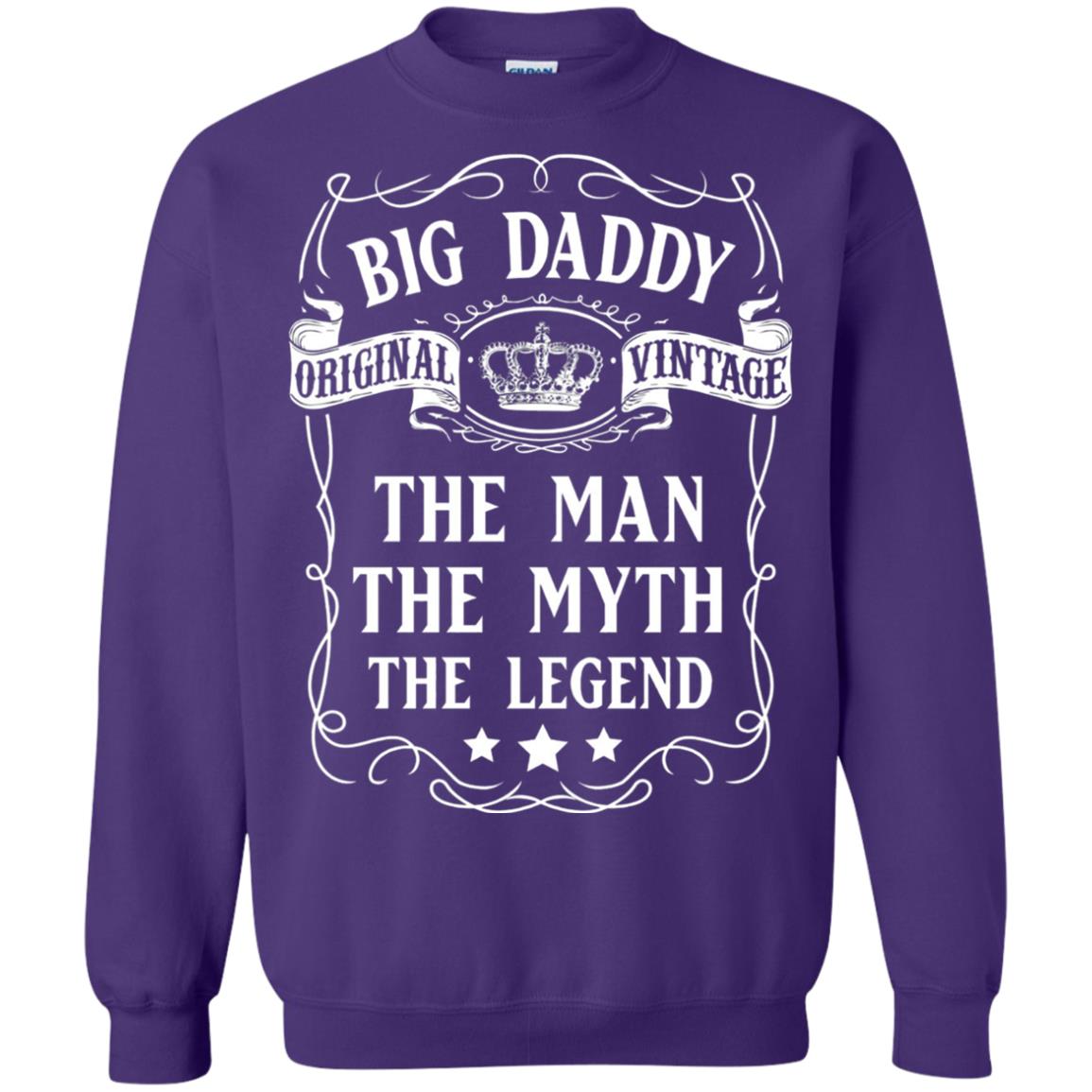 Big Daddy Original Vintage The Man Myth Legend Grandfather T-shirt Purple