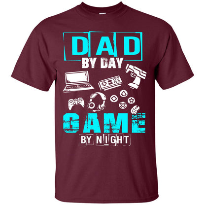 Dad By Day Gamer By Night Gamer T-shirt Maroon