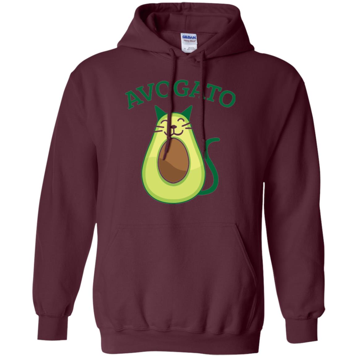 Avogato Avocado Cat Kitty Funny Meow T-shirt Maroon