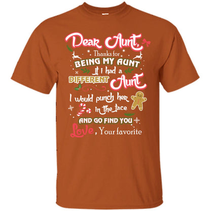 Dear Aunt Thank For Being My Aunt Christmas Holiday T-shirt Texas Orange
