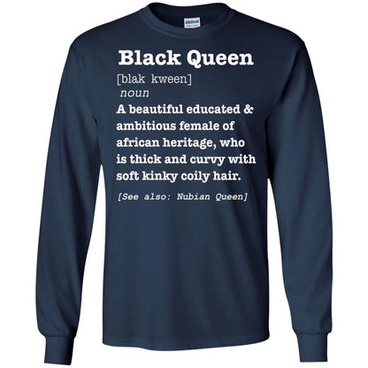 African Pride Melanin Educated T-shirt Black Queen Definition Navy