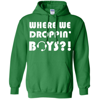 Where We Dropping Boys Gamer Shirt Irish Green