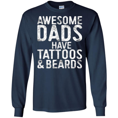 Daddy T-shirt Awesome Dads Have Tattoos And Beards Navy