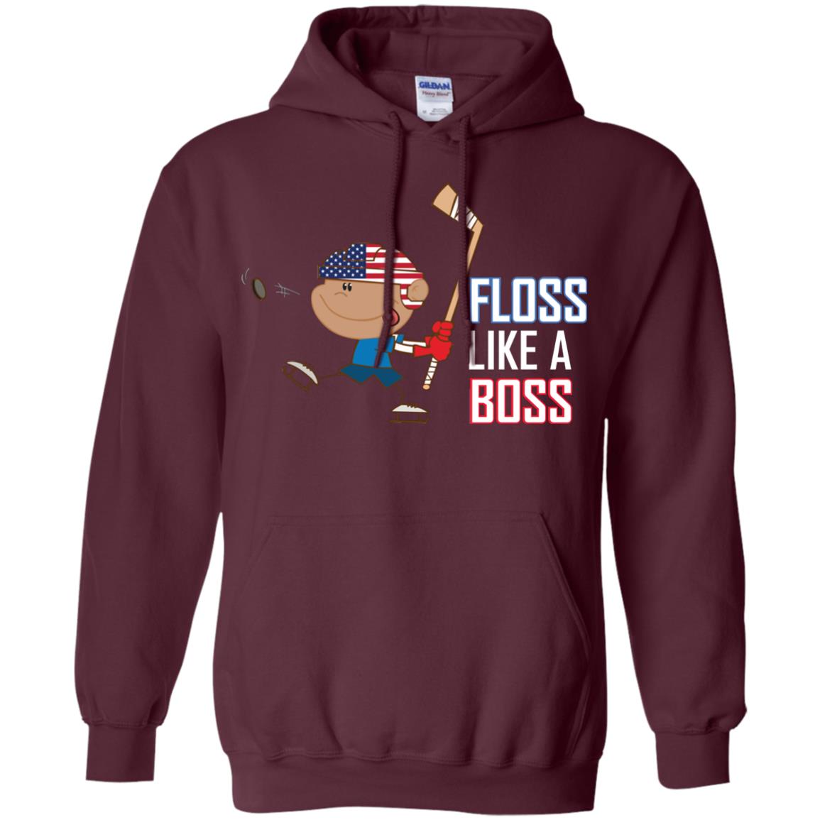 Floss Like A Boss Shirt For Hockey Players Maroon