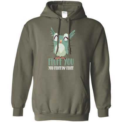 Fluff You You Fluffin_ Fluff Best Shirt For Owl Lovers Military Green