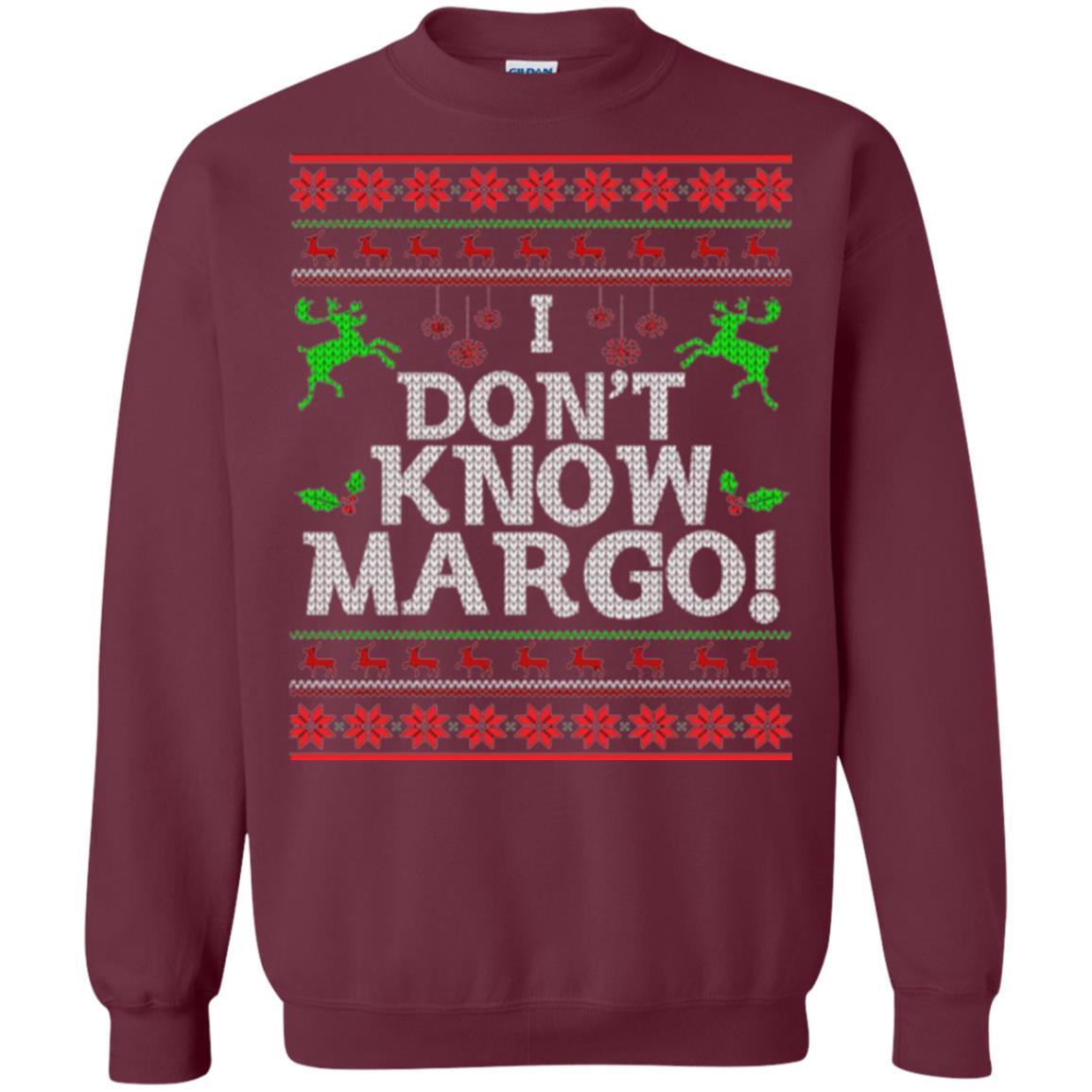 Christmas T-shirt I Don't Know Margo Maroon