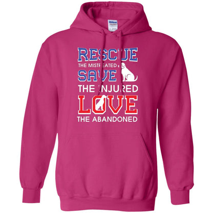 Dog Lover T-shirt Rescue The Mistreated Save The Injured Love The Abandoned Heliconia