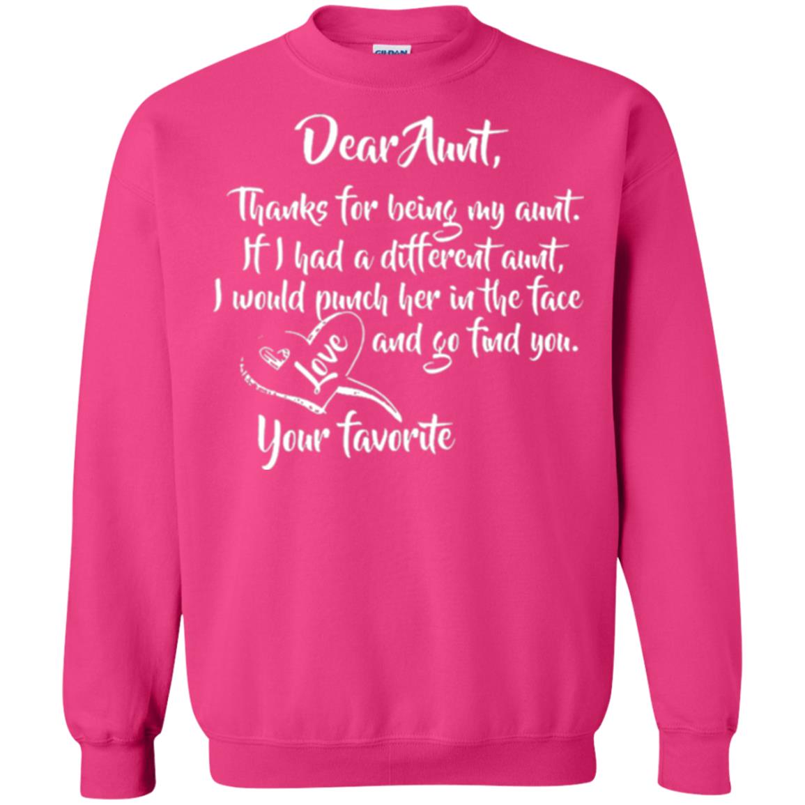 Family T-shirt Dear Aunt Thanks For Being My Aunt Heliconia