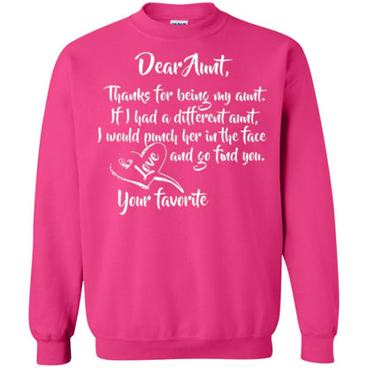 Family T-shirt Dear Aunt Thanks For Being My Aunt Heliconia