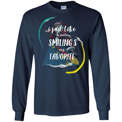 Christmas T-shirt I Just Like To Smile Smiling My Favorite Navy