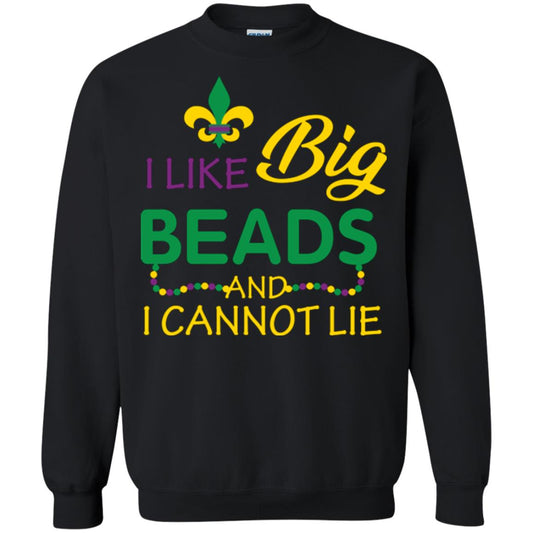 Mardi Gras T-shirt I Like Big Beads And I Cannot Lie Black