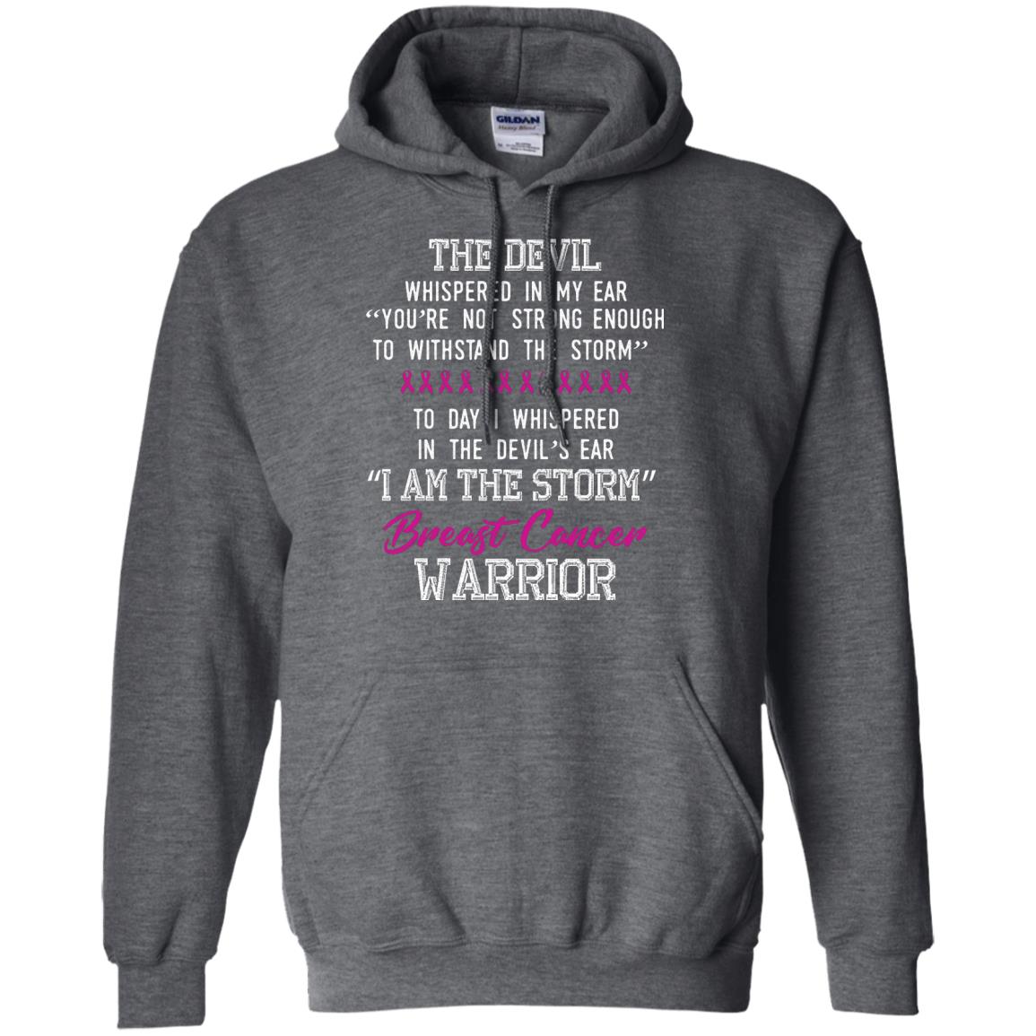 Breast Cancer Warrior T-shirt I Am The Storm Breast Cancer Warrior With Pink Ribbons Dark Heather