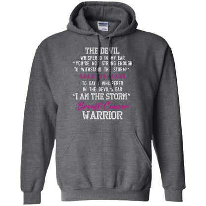 Breast Cancer Warrior T-shirt I Am The Storm Breast Cancer Warrior With Pink Ribbons Dark Heather
