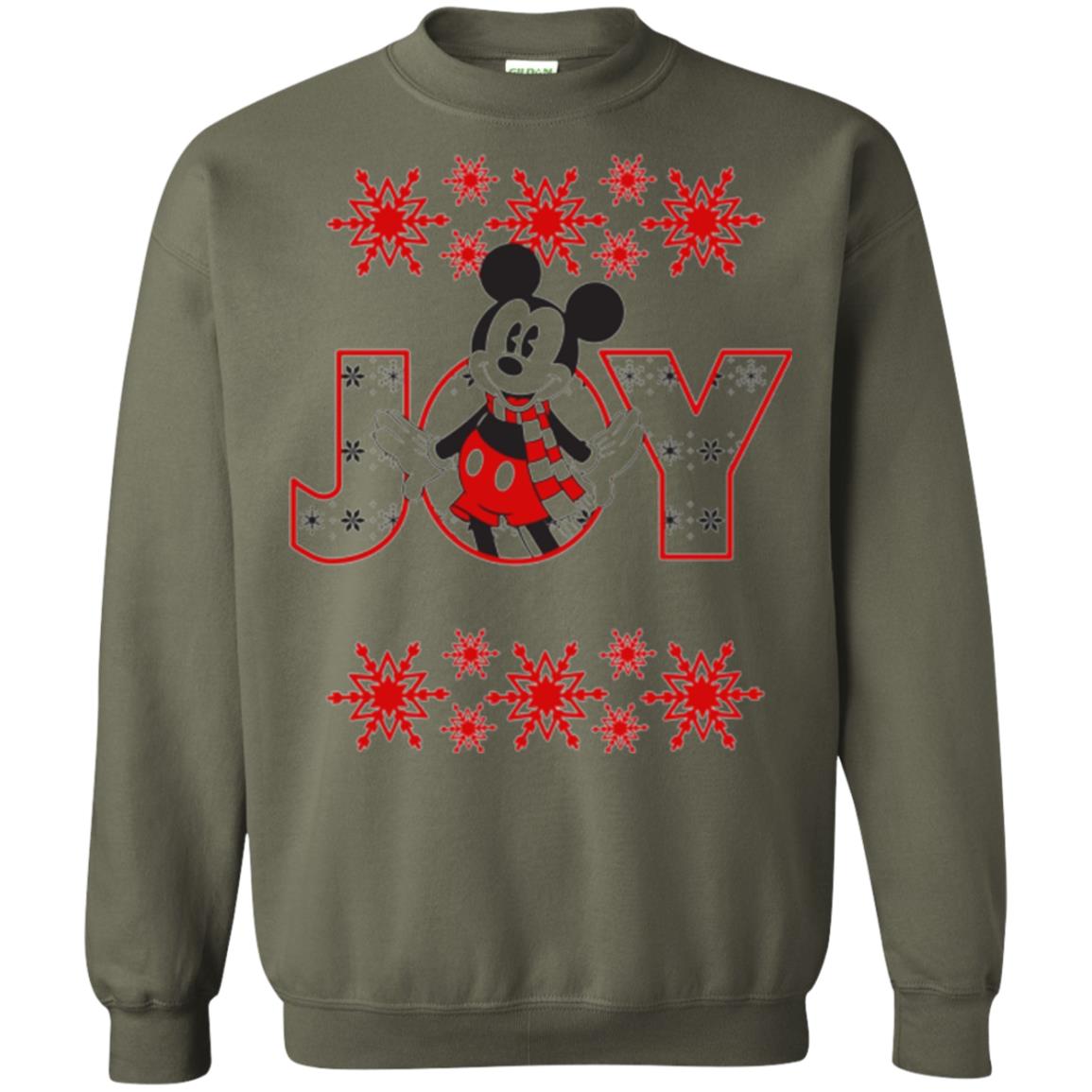 Christmas T-shirt Disney Mickey Mouse Joy Military Green