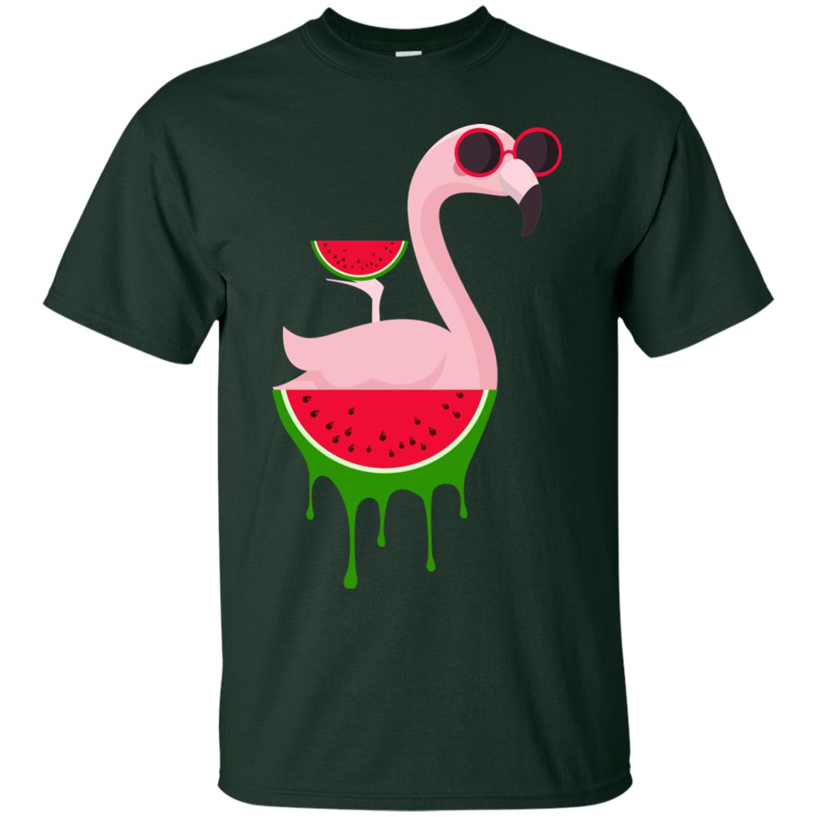 Watermelon Flamingo Funny Summer Melon Fruit Shirt Forest