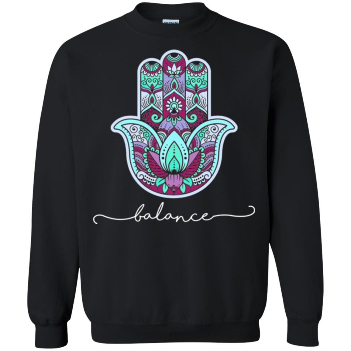 Balance Yoga Gym Hamsa T-shirt Black