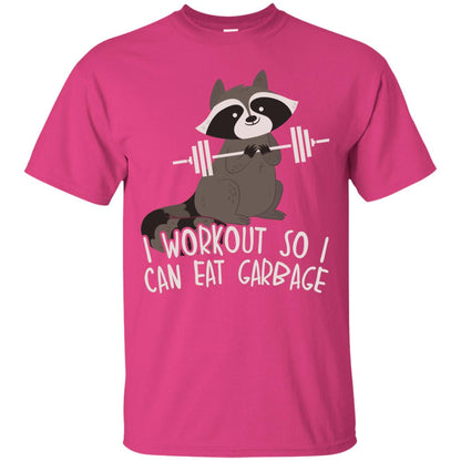 I Workout So I Can Eat Garbage Funny Fitness Raccoon Shirt For Gymer Heliconia