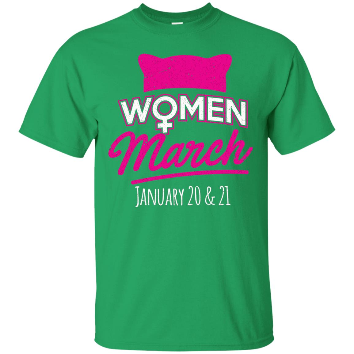 Women's Right T-shirt Women March January 2018 Pussycat Ears Hat Irish Green
