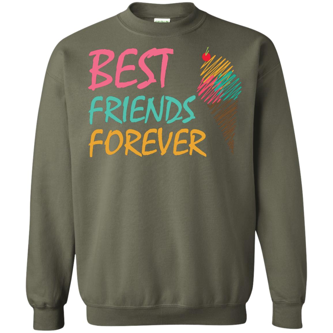 Best Friends Forever Ice Cream Lover T-shirt Military Green