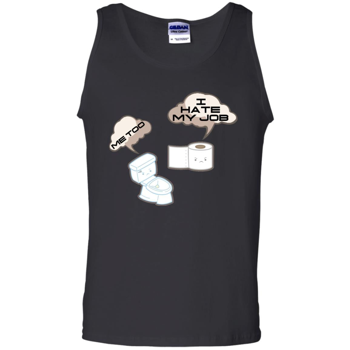 Funny Toilet And Toilet Paper I Hate My Job T-shirt Black