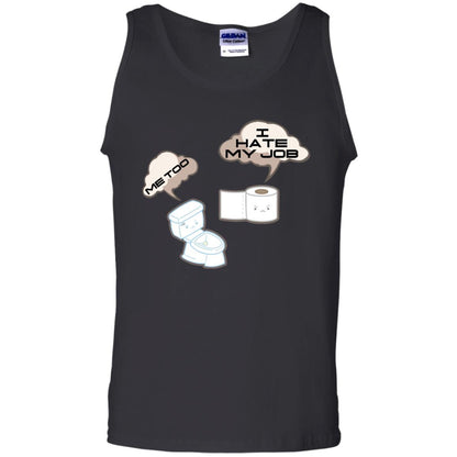 Funny Toilet And Toilet Paper I Hate My Job T-shirt Black
