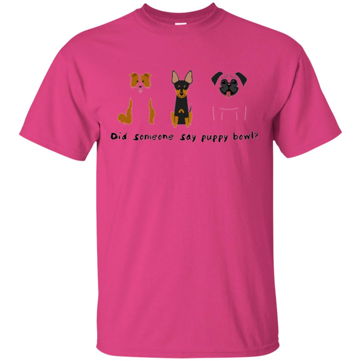 Puppy Bowl Football Funny Dog T-shirt Heliconia