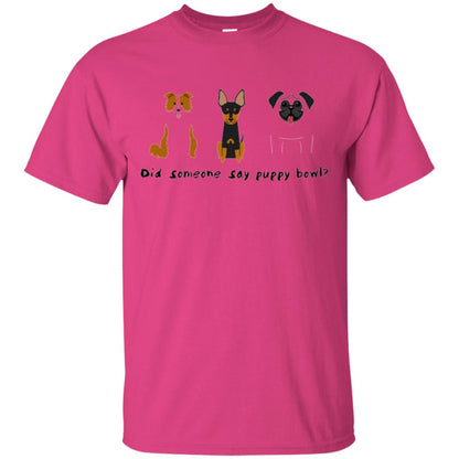 Puppy Bowl Football Funny Dog T-shirt Heliconia