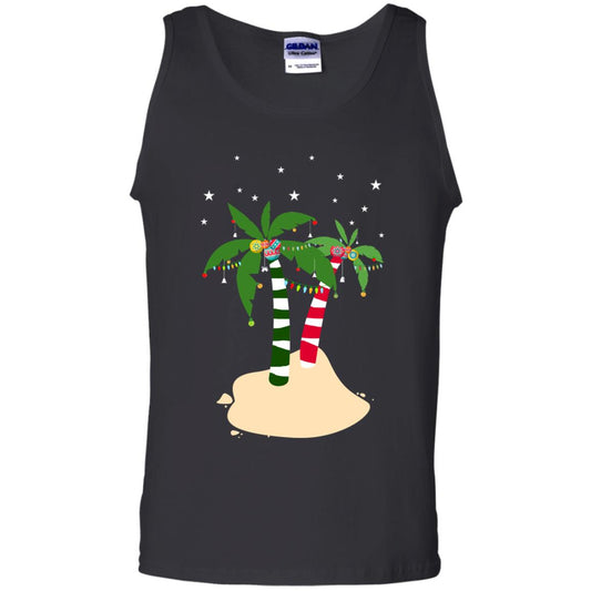 Decorated Tropical Coconut Tree Merry X-mas 2018 Gift Shirt Black