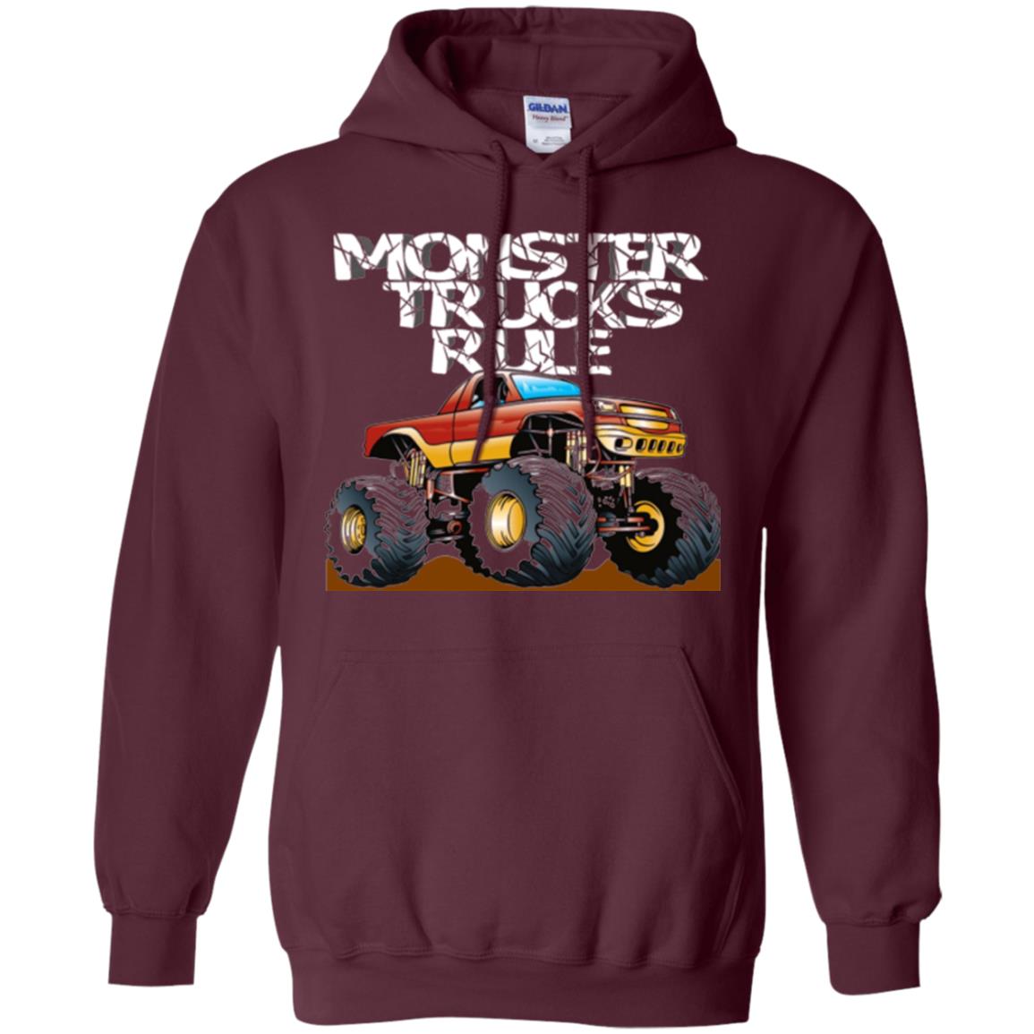 Monster Trucks Rule T-shirt Maroon