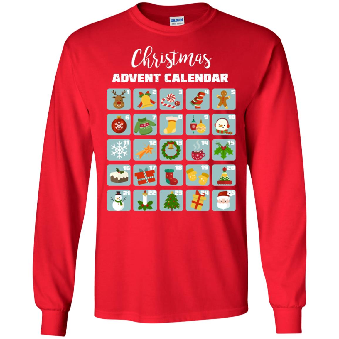 Christmas Calendar December 2018 Gift Shirt Red