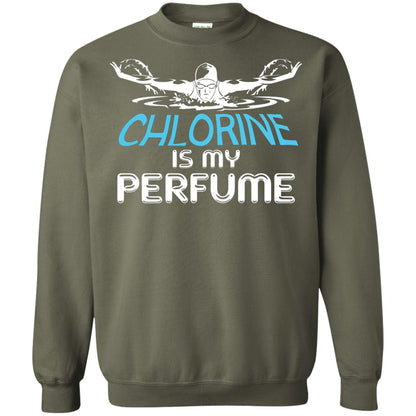 Swimmer T-shirt Chlorine Is My Perfume Military Green