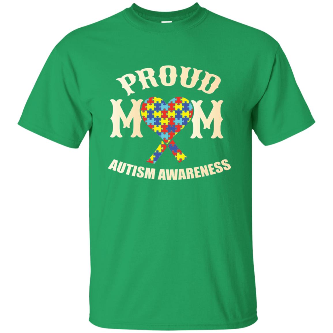 Proud Mom Mama Of Autistic Child Autism Awareness T-shirt Irish Green