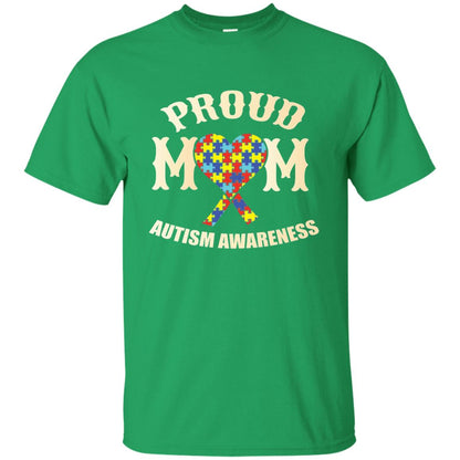 Proud Mom Mama Of Autistic Child Autism Awareness T-shirt Irish Green