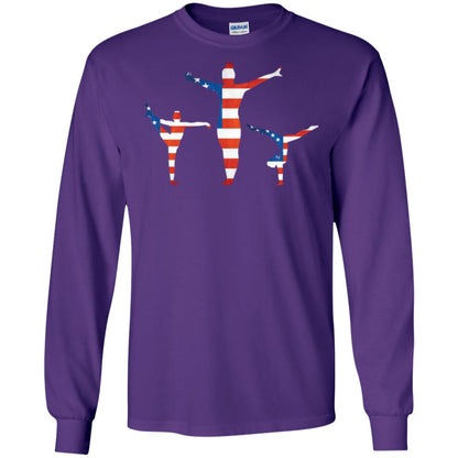 Gymastic T-shirt American Flag Purple