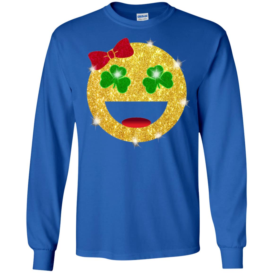 Happy Gold Blink Emoji Saint Patrick's Day T-shirt Royal