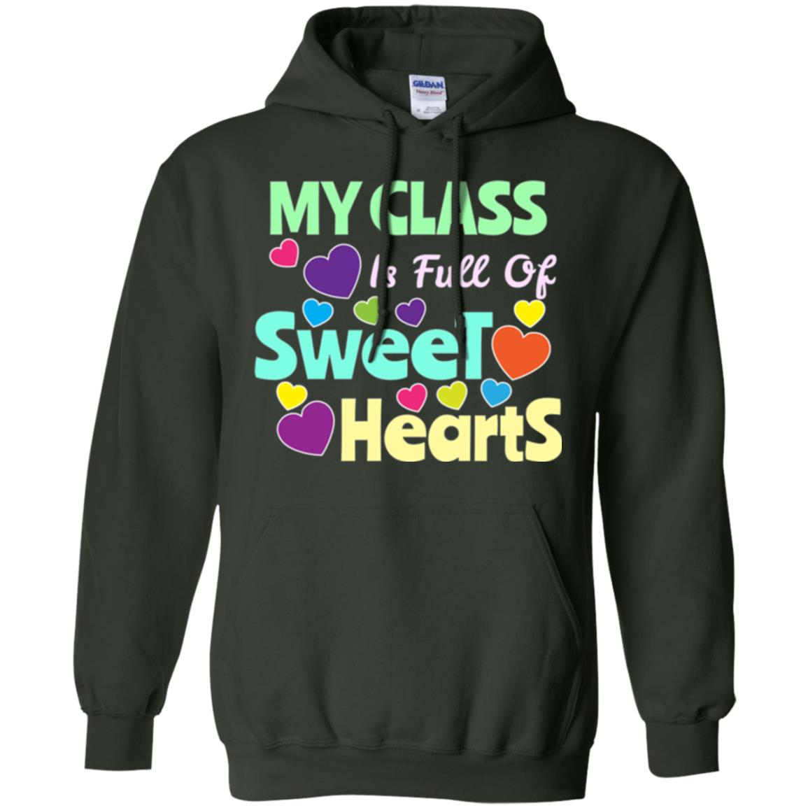 Valentines Day T-shirt I Love My Sweet Hearts Forest Green