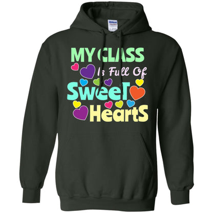 Valentines Day T-shirt I Love My Sweet Hearts Forest Green