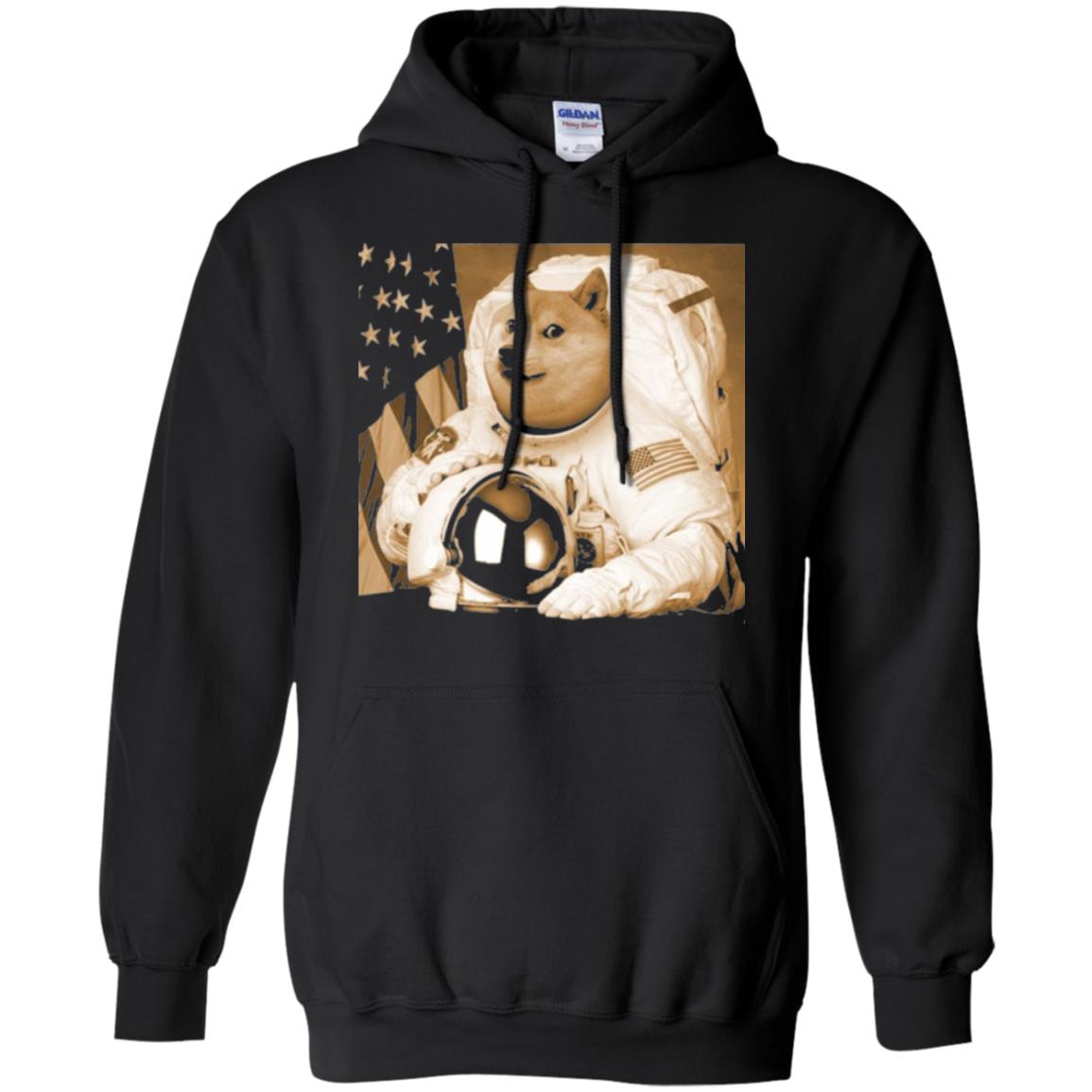Astronomy T-shirt Dogecoin Moon Astronaut Crypto Black