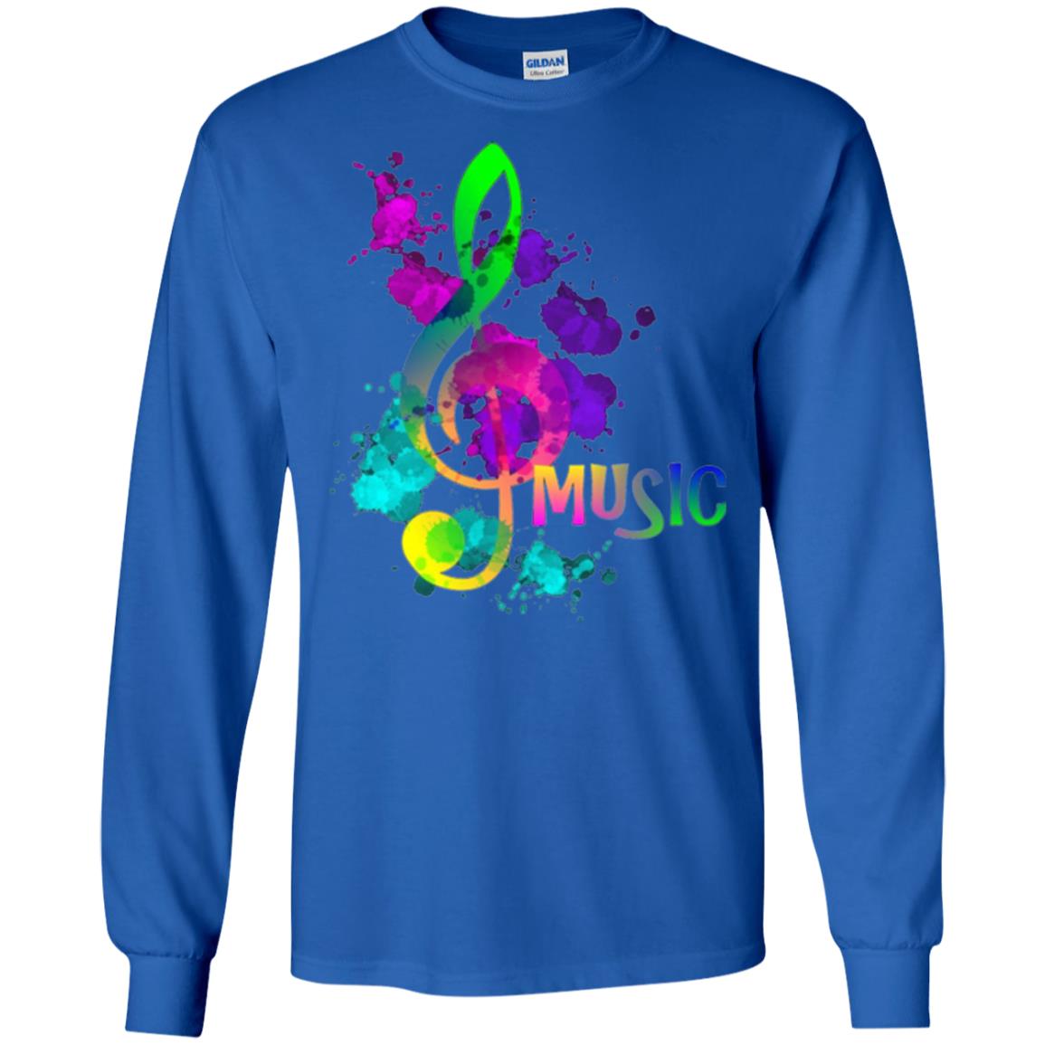Funky Colorful Music Treble Clef Musican T-shirt Royal