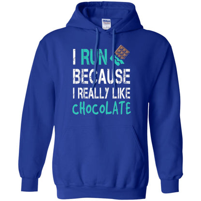 Runner T-shirt I Run Because I Really Like Chocolate Royal