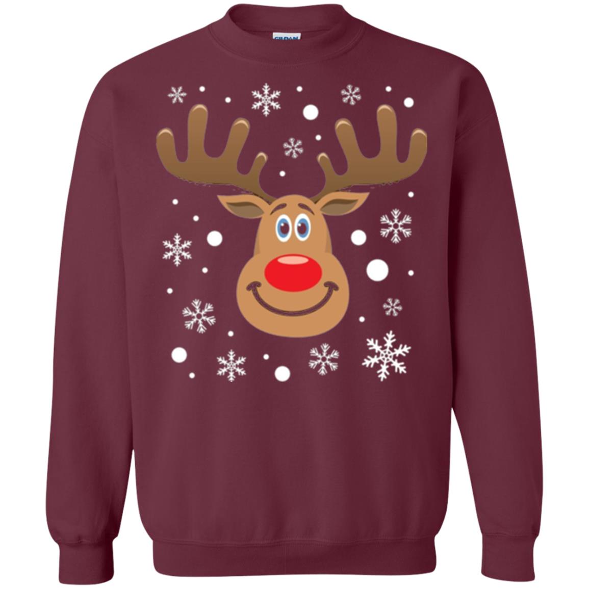 Christmas T-shirt Reindeer Merry Christmas Maroon