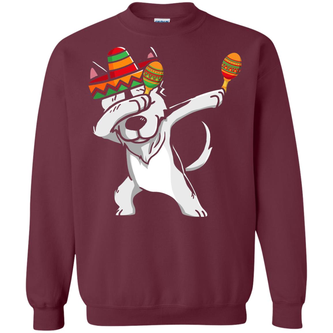 Dabbing Husky Funny Cinco De Mayo T-shirt Maroon