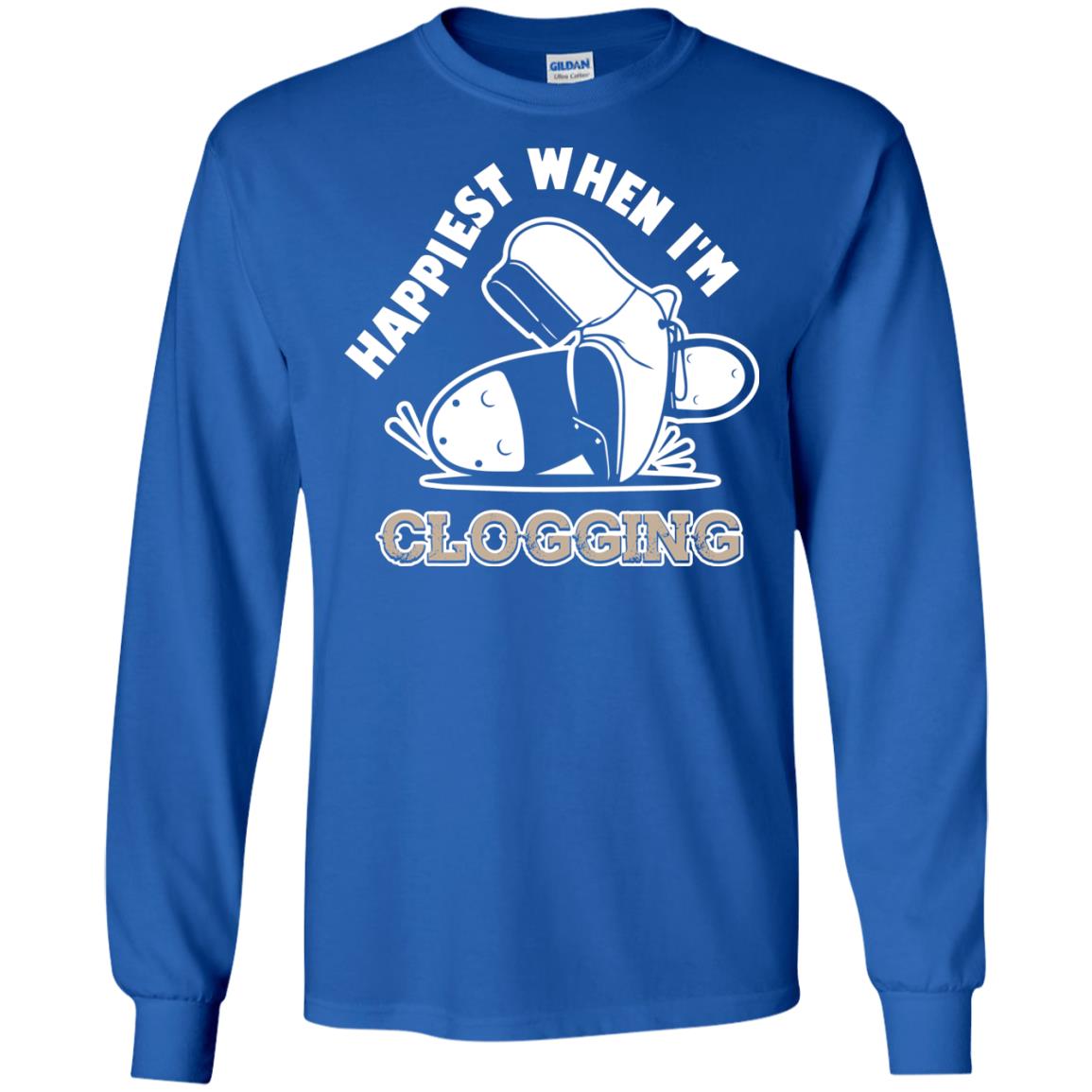 Clogger T-shirt Happiest When I'm Clogging Royal