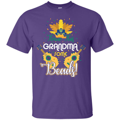 Mardi Gras T-shirt Throw This Grandma Some Beads Purple