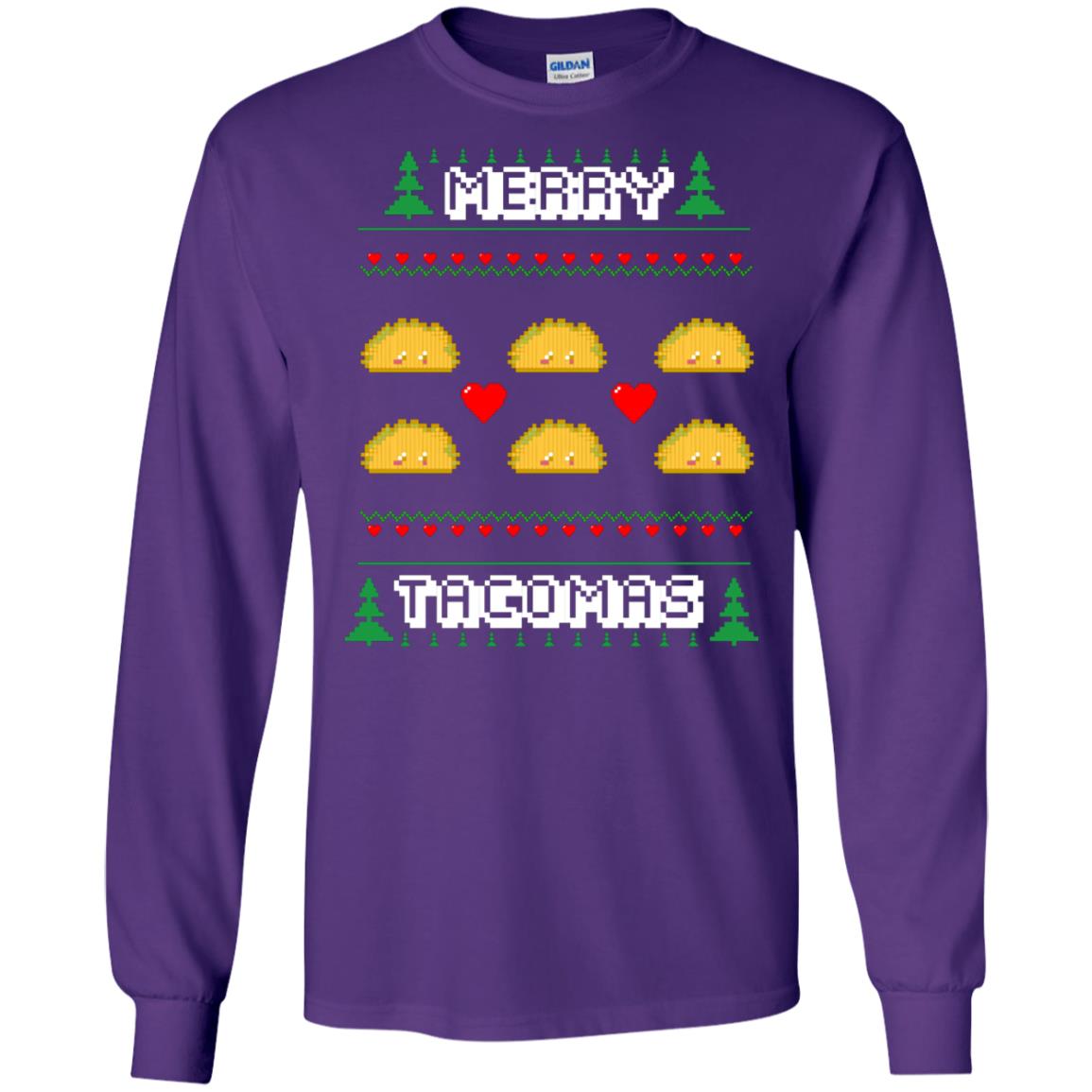 Merry Tacomas X-mas Gift Shirt For Taco Lovers Purple