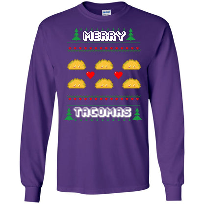 Merry Tacomas X-mas Gift Shirt For Taco Lovers Purple