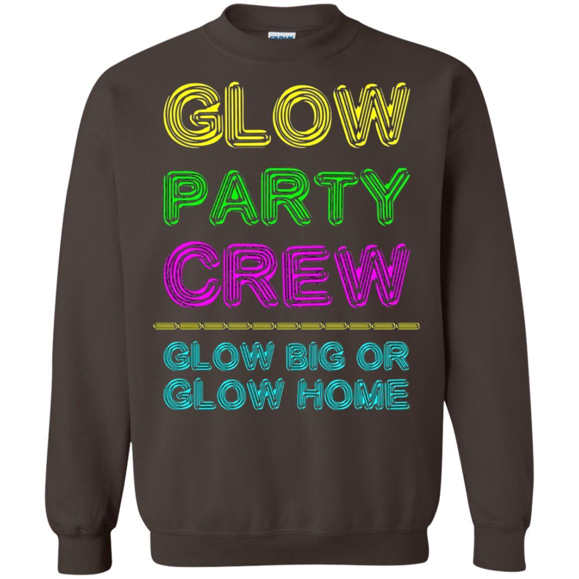 Funny Party T-shirt Glow Party Crew Dark Chocolate